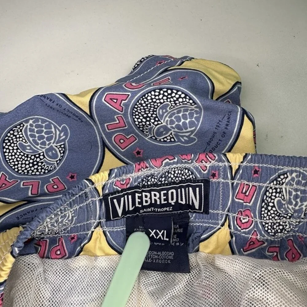 Vilebrequin Turtle Swimming Shorts Blue Yellow Floral XXL